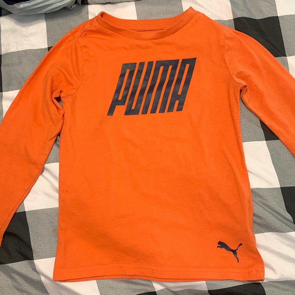 Boys Orange PUMA Long Sleeve, Size: 5